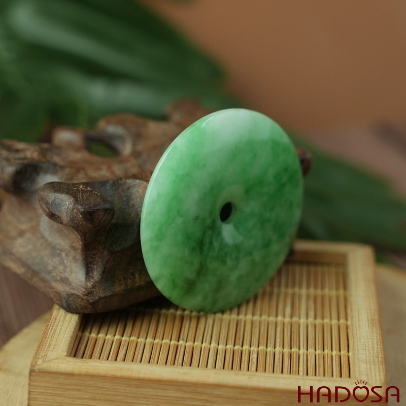 Mặt đồng điếu Cẩm Thạch xanh vân bông 48mm