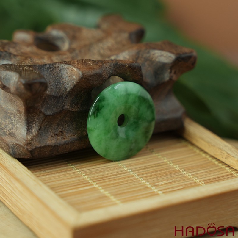 Mặt đồng điếu Cẩm Thạch xanh vân bông 28mm