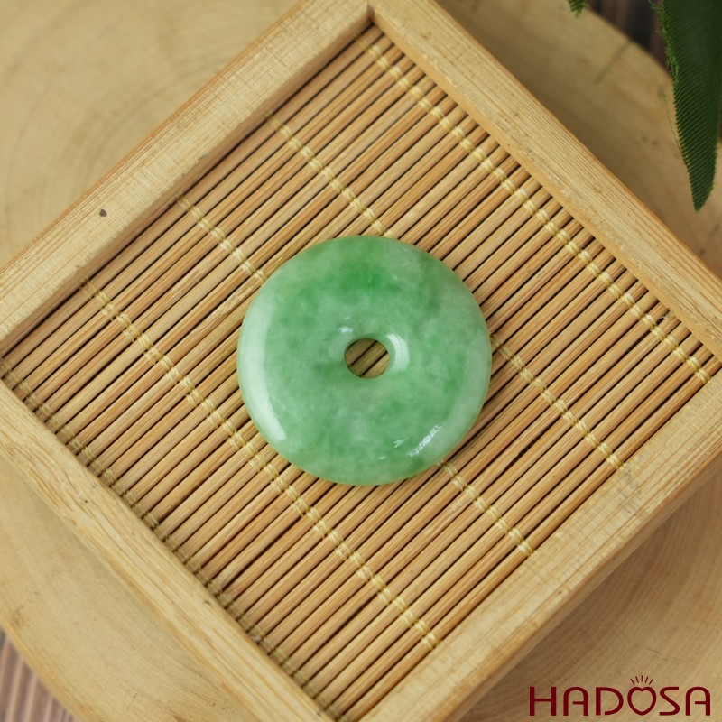 Mặt đồng điếu Cẩm Thạch xanh đậu 30mm