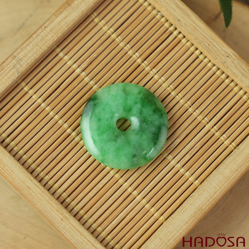 Mặt đồng điếu Cẩm Thạch xanh vân bông 28mm