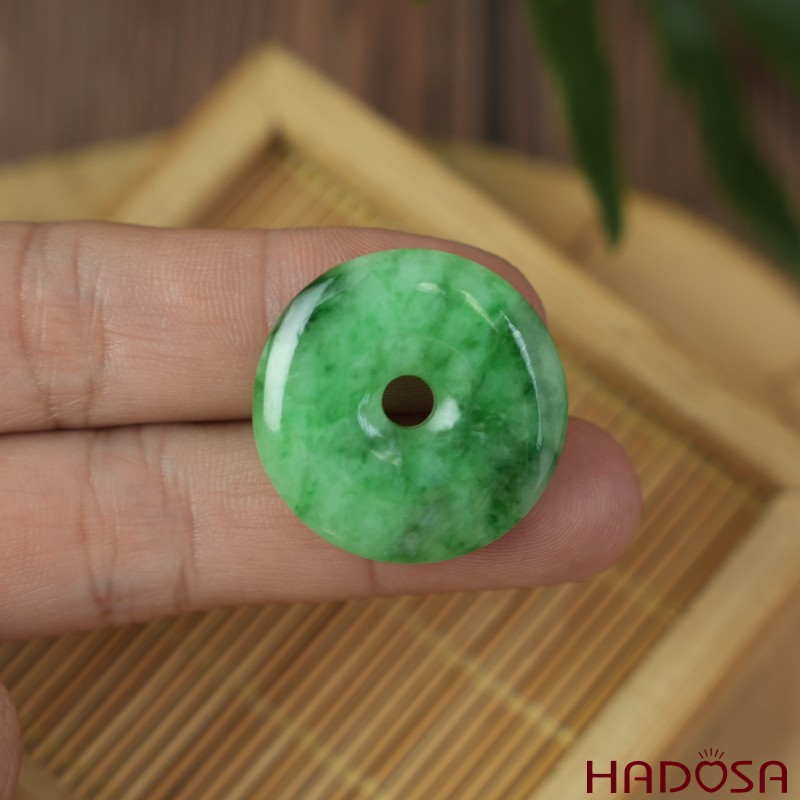 Mặt đồng điếu Cẩm Thạch xanh vân bông 28mm