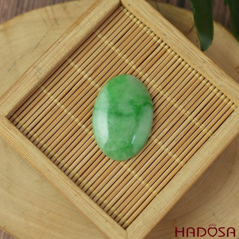 Mặt đồng điếu Cẩm Thạch xanh vân bông 49mm