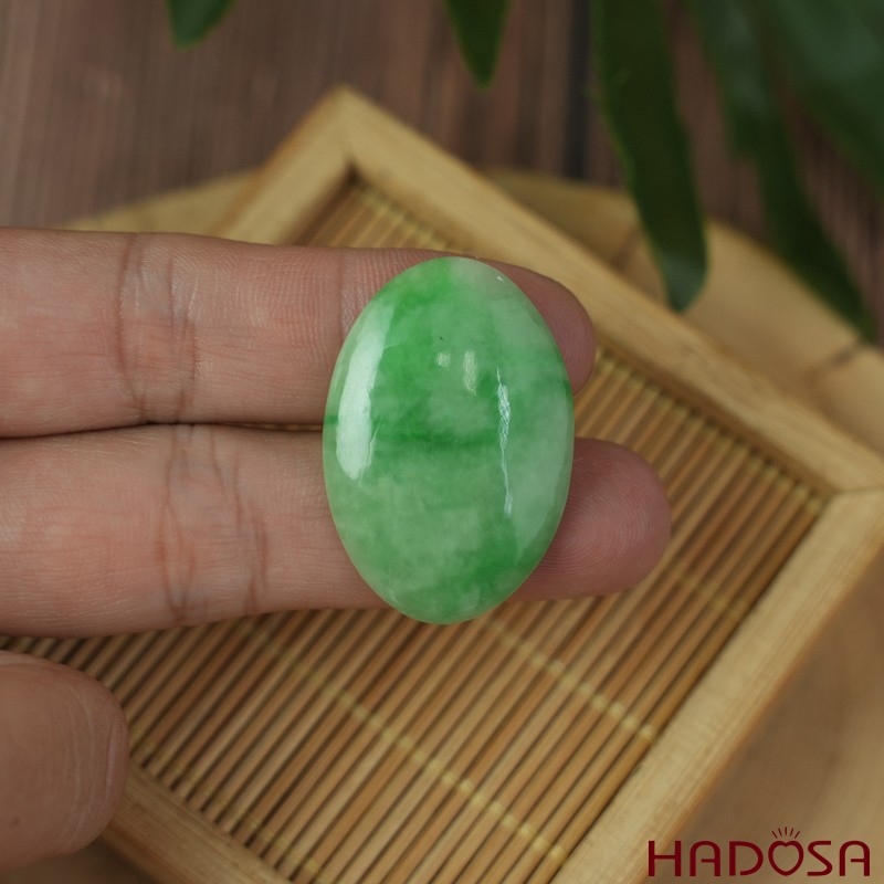 Mặt đồng điếu Cẩm Thạch xanh vân bông 49mm