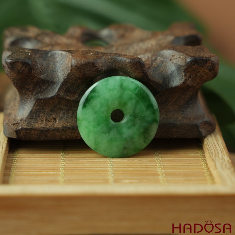 Mặt đồng điếu Cẩm Thạch xanh vân bông 28mm