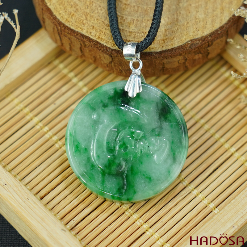 Mặt dây chuyền cẩm thạch chữ Tâm HADOSA