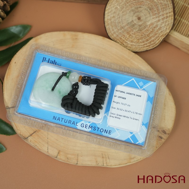 Mặt dây chuyền Cẩm Thạch A Đồng điếu nếp chủng 30mm