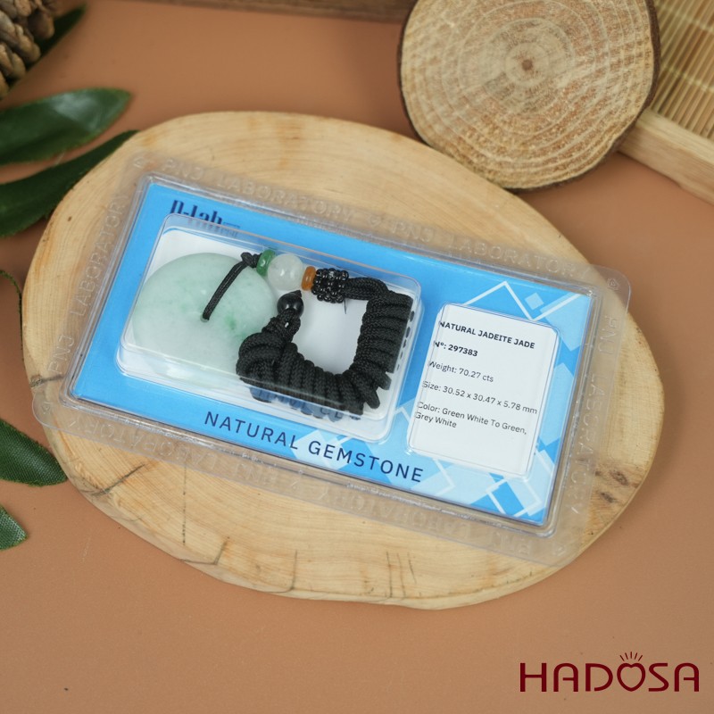 Mặt dây chuyền Cẩm Thạch A Đồng điếu nếp chủng 30mm