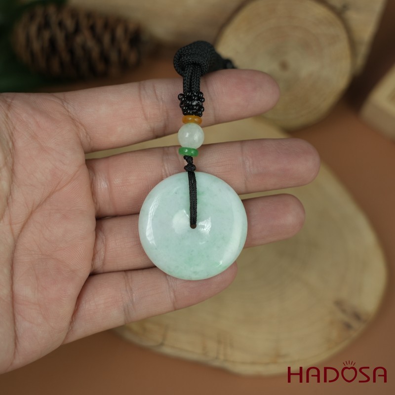 Mặt dây chuyền Cẩm Thạch A Đồng điếu nếp chủng 31mm