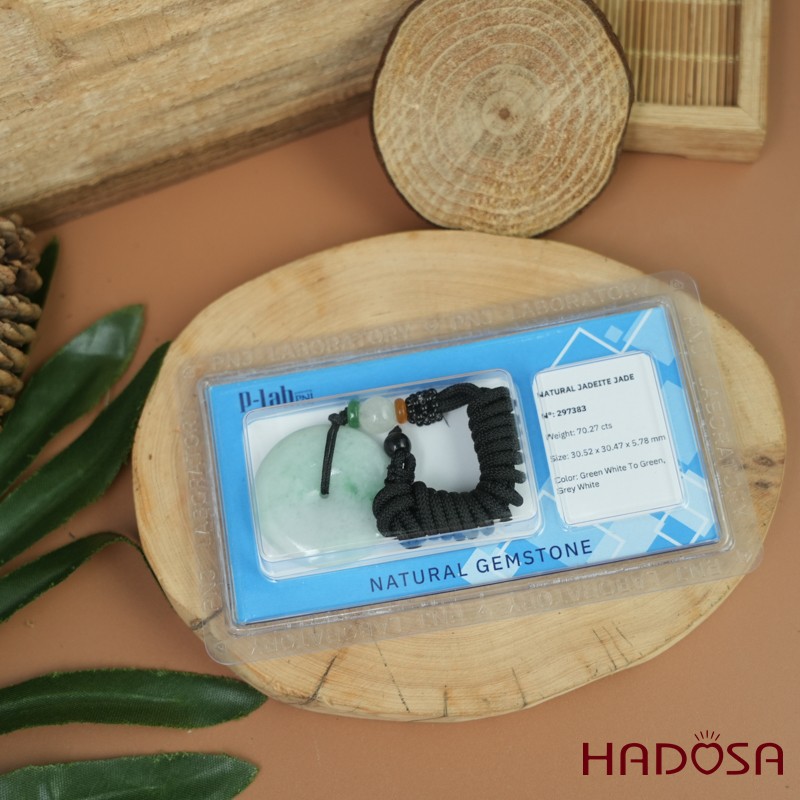 Mặt dây chuyền Cẩm Thạch A Đồng điếu nếp chủng 30mm