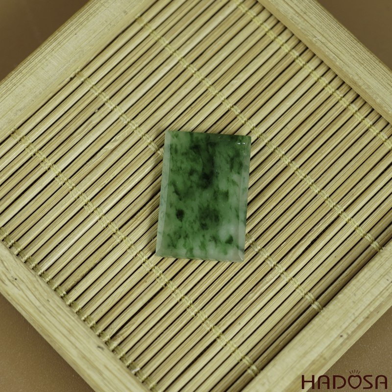 Mặt Cẩm Thạch Vô Sự Bài chữ nhật xanh lí 22x15x2.6mm