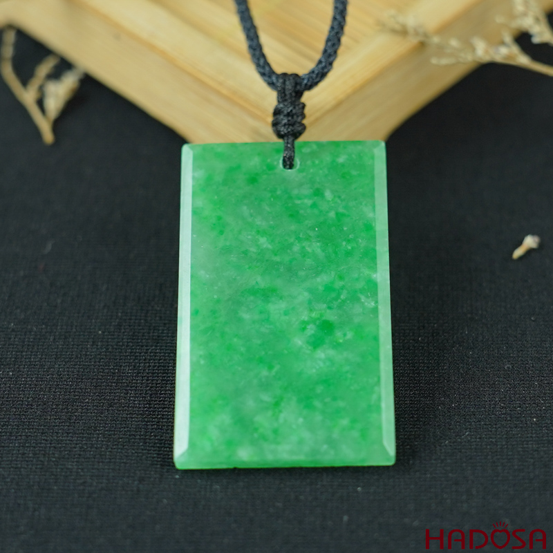 Mặt Cẩm Thạch Vô Sự Bài chữ nhật lý táo 23x38x4mm