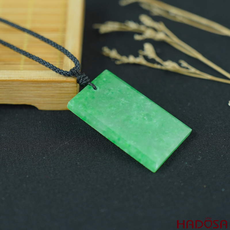 Mặt Cẩm Thạch Vô Sự Bài chữ nhật lý táo 23x38x4mm