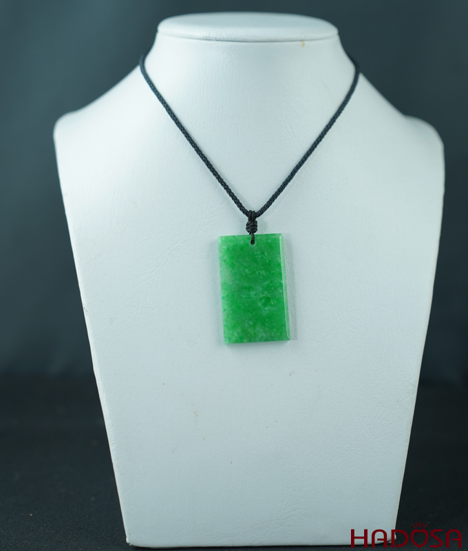 Mặt Cẩm Thạch Vô Sự Bài chữ nhật lý táo 23x38x4mm