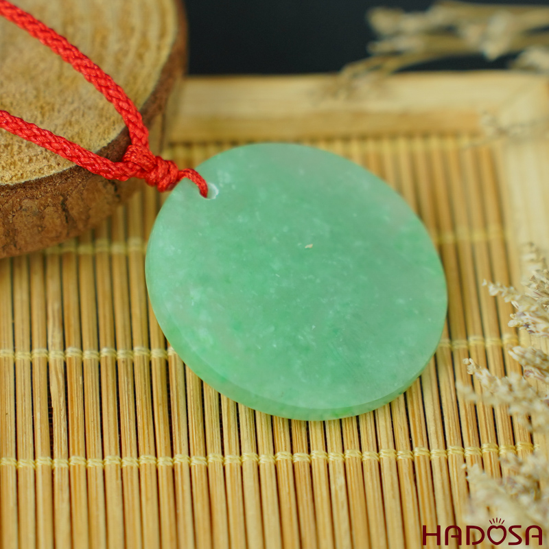 Mặt Cẩm Thạch Vô Sự Bài tròn xanh lý 33x3mm