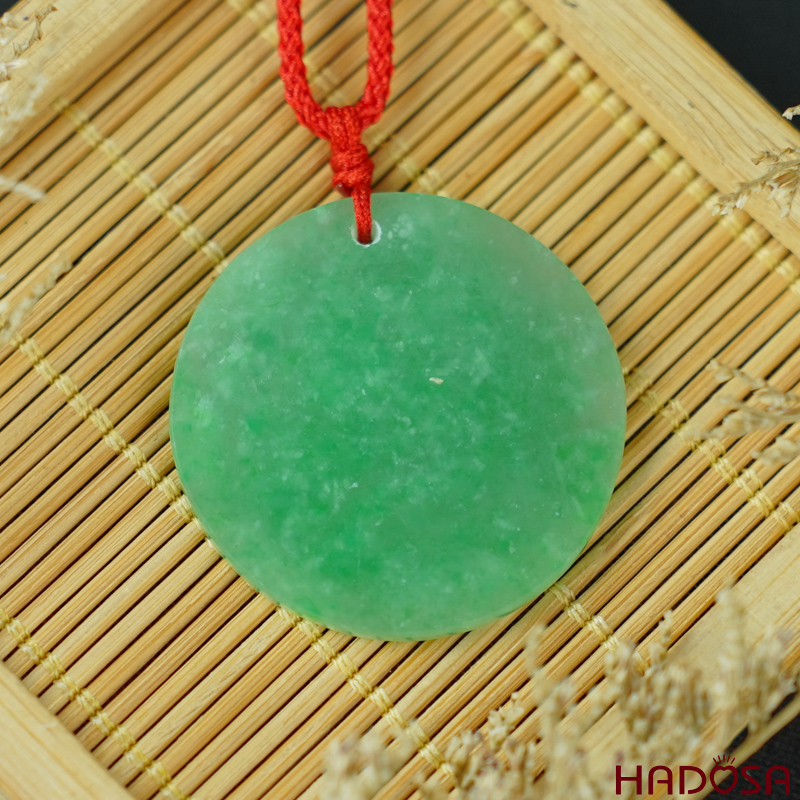 Mặt Cẩm Thạch Vô Sự Bài tròn xanh lý 33x3mm