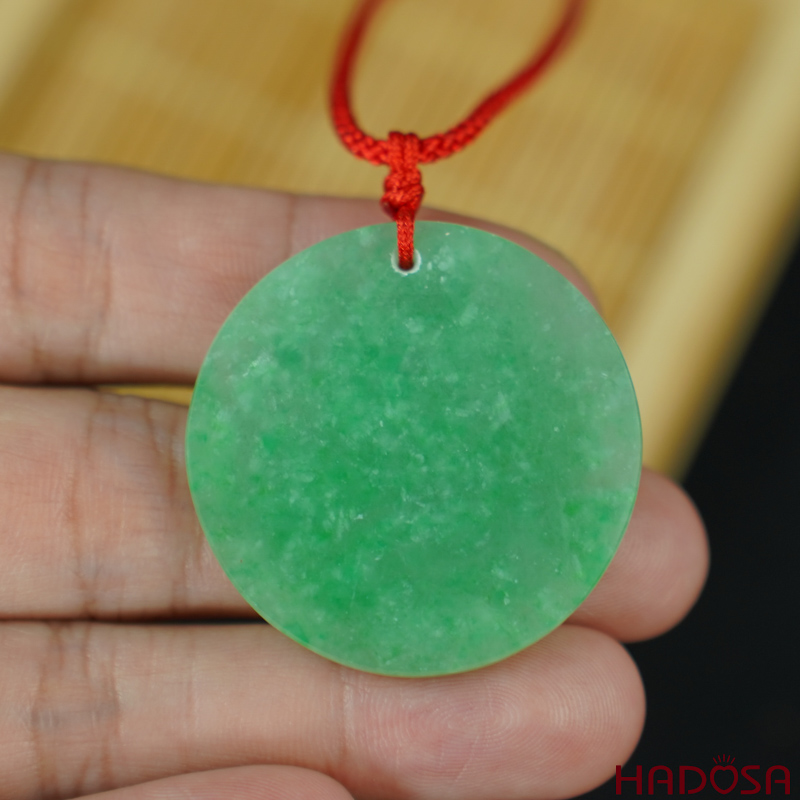 Mặt Cẩm Thạch Vô Sự Bài tròn xanh lý 33x3mm