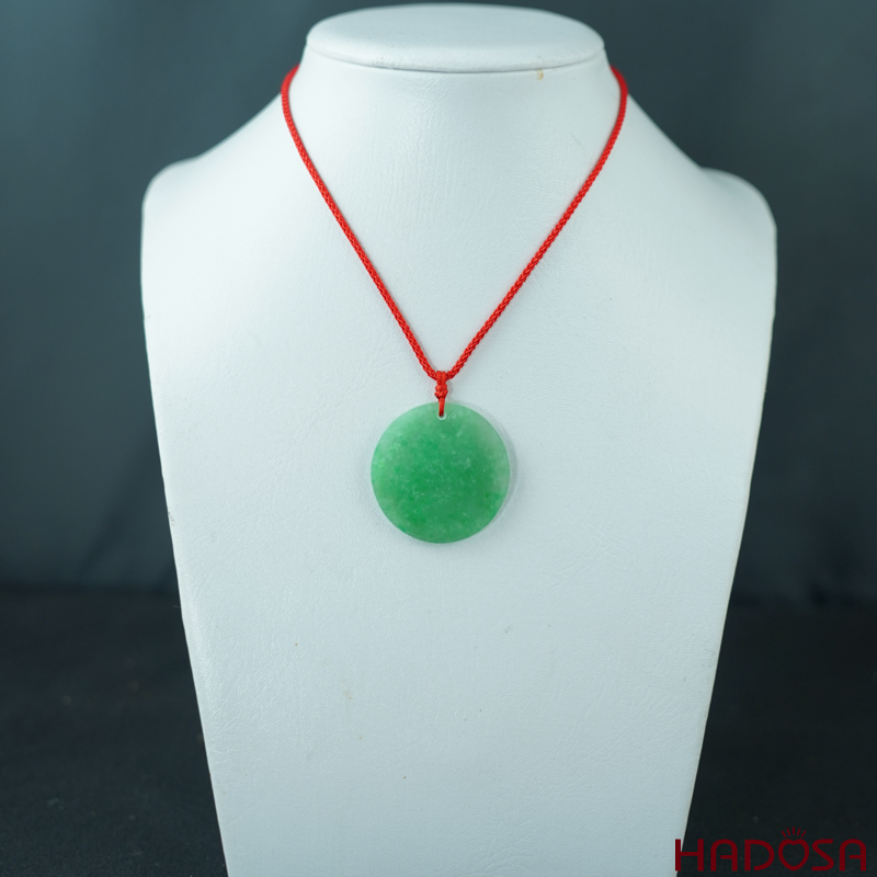 Mặt Cẩm Thạch Vô Sự Bài tròn xanh lý 33x3mm