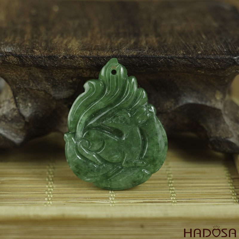 Hồ Ly Cẩm Thạch xanh tươi 26x33x4.5mm HADOSA