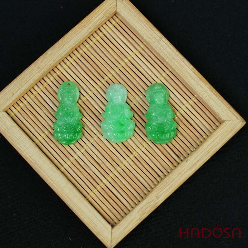 Mặt Quan Âm Cẩm Thạch xanh ngọc 11*26mm