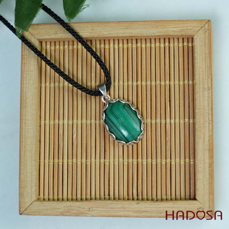 Mặt dây chuyền đính đá Lông công oval 14x20mm bạc 925