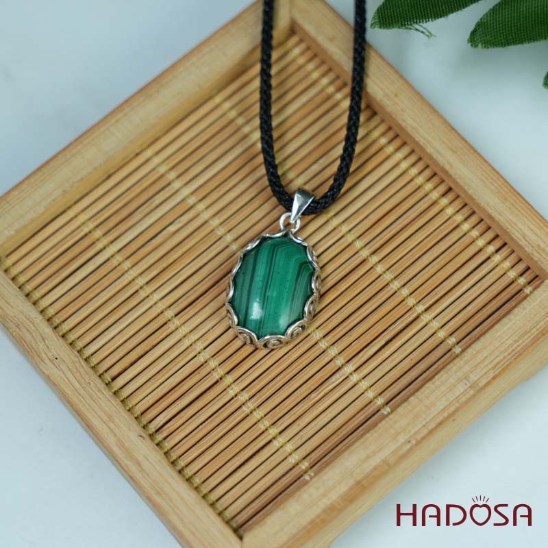 Mặt dây chuyền đính đá Lông công oval 14x20mm bạc 925