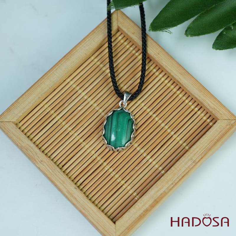 Mặt dây chuyền đính đá Lông công oval 14x20mm bạc 925