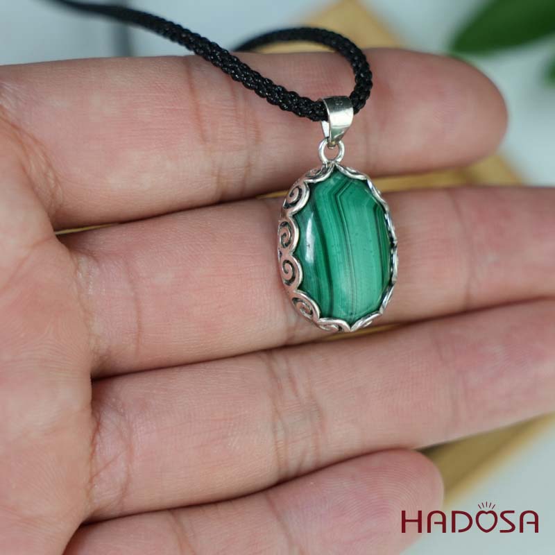 Mặt dây chuyền đính đá Lông công oval 14x20mm bạc 925