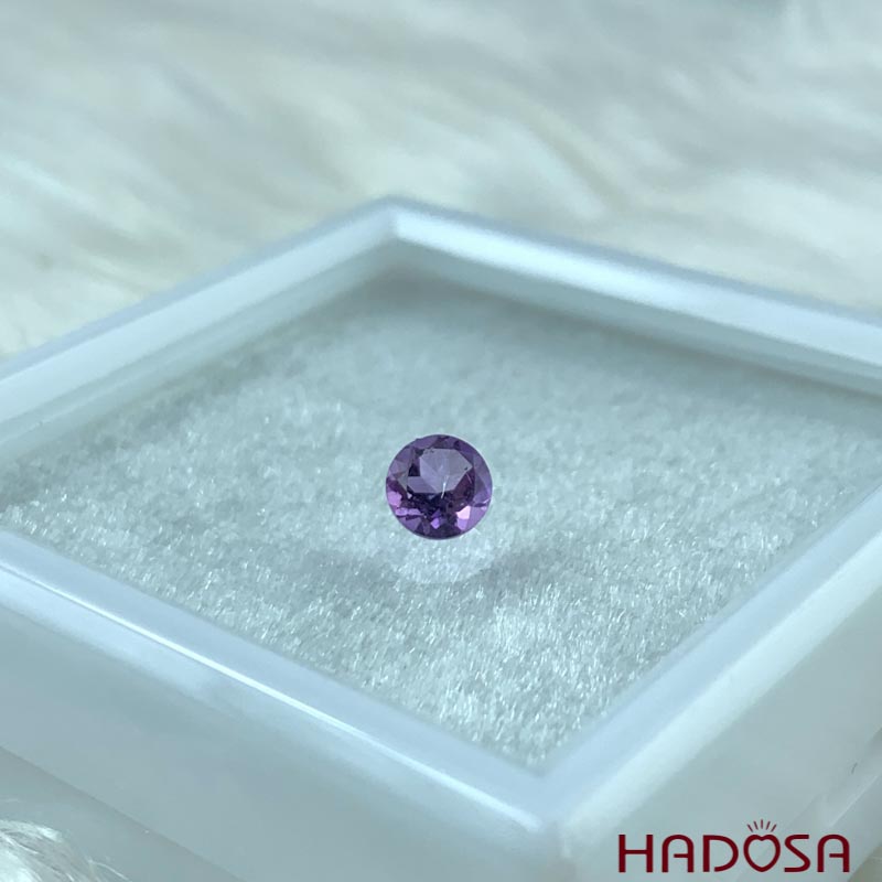 Mặt đá thạch anh tím Amethyst tròn 6mm 5A