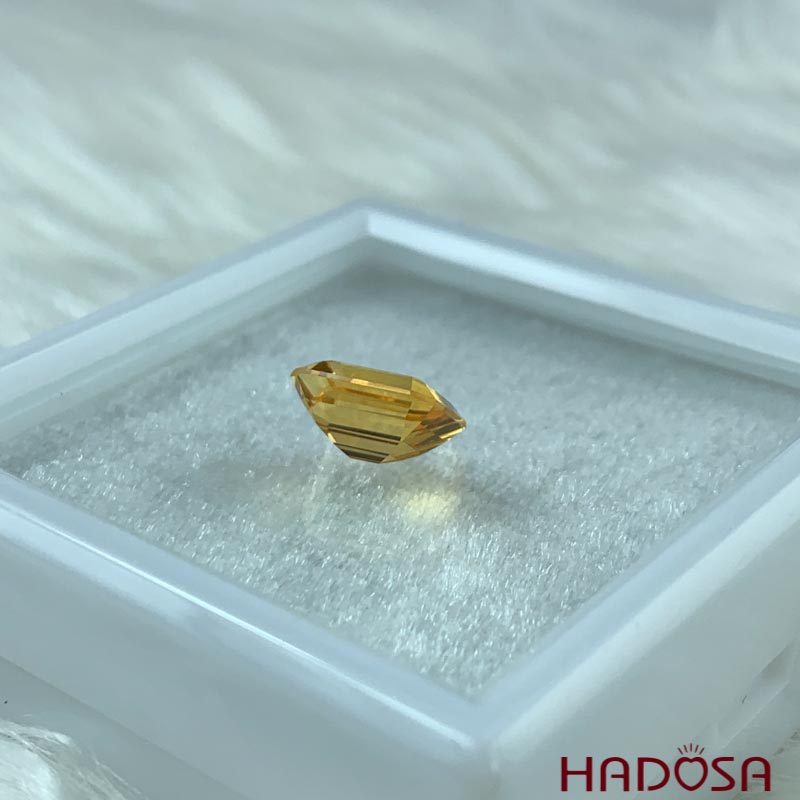 Mặt đá thạch anh vàng Citrine chữ nhật 9*11mm