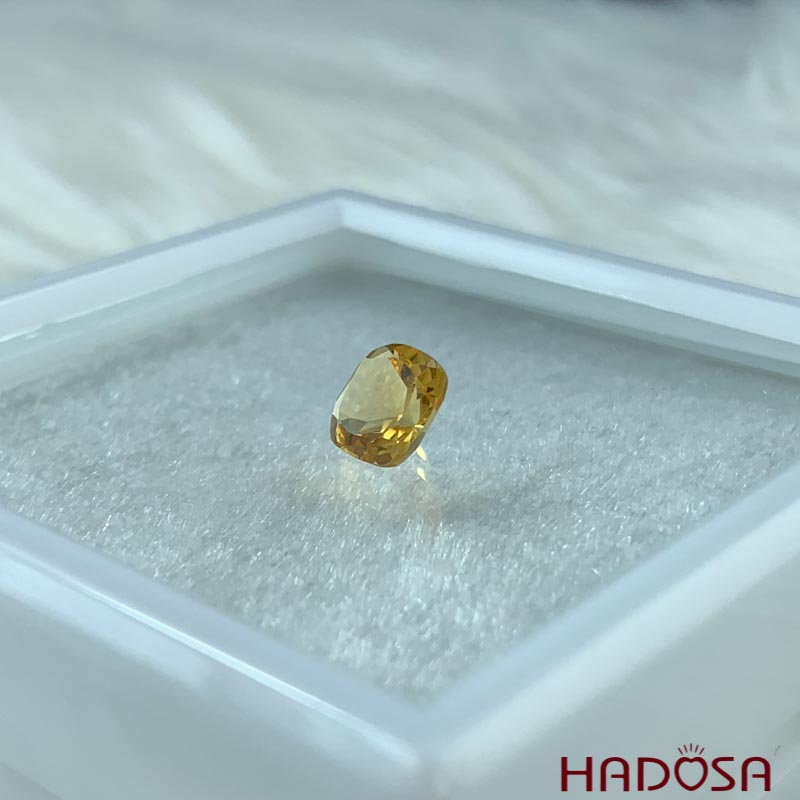 Mặt đá thạch anh vàng Citrine Cus 07mm 3A