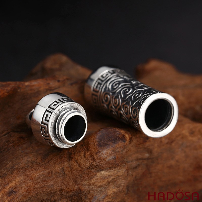 Mặt Dây Chuyền Bạc Thái 925 Om Mani Padme Hum Lưu Vân Cổ Phong