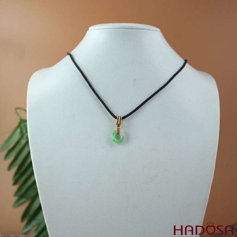 Mặt dây chuyền đồng điếu Ngọc Cẩm Thạch 13mm