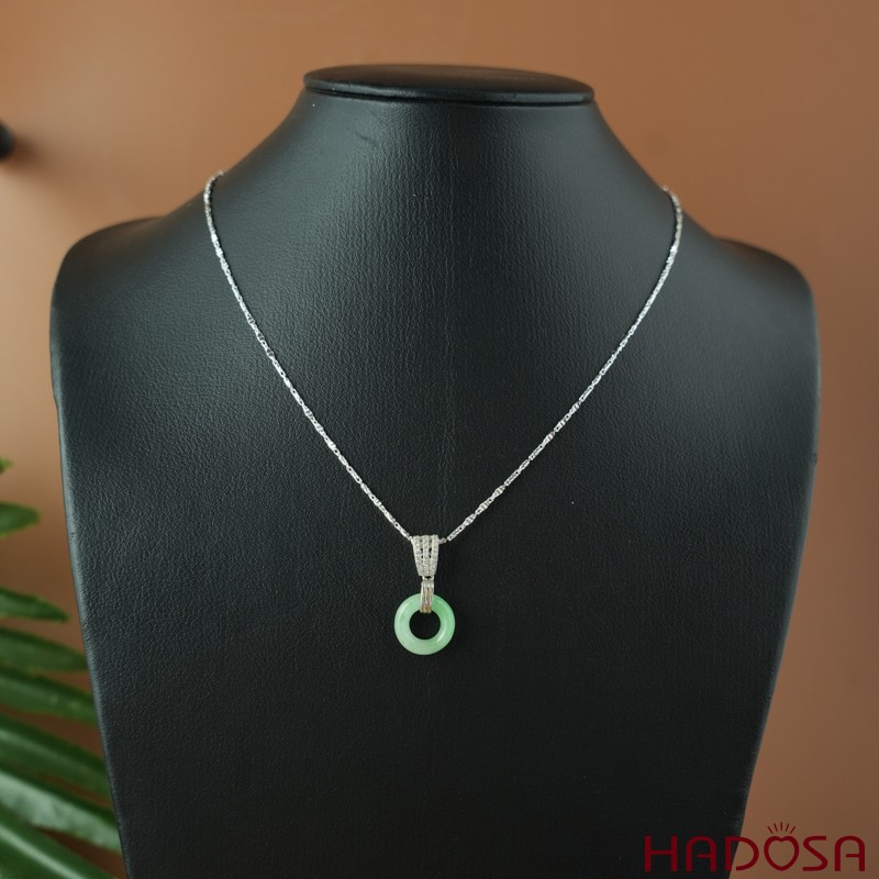 Mặt dây chuyền đồng điếu Ngọc Cẩm Thạch 13mm