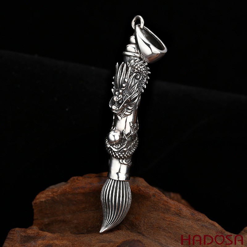 Mặt Dây Văn Xương Long Bút Phong Thủy Đạt Công Danh 54x8mm