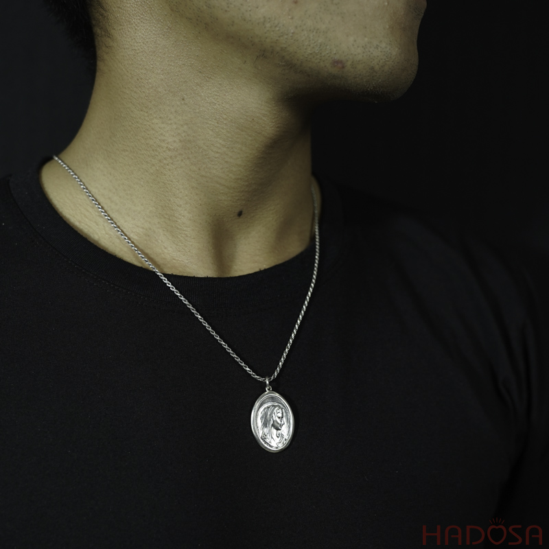 Mặt dây chuyền bạc Đức mẹ