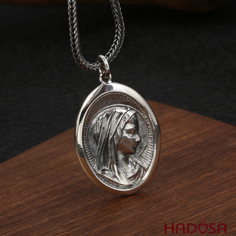 Mặt dây chuyền bạc Đức mẹ
