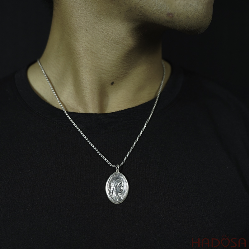 Mặt dây chuyền bạc Đức mẹ