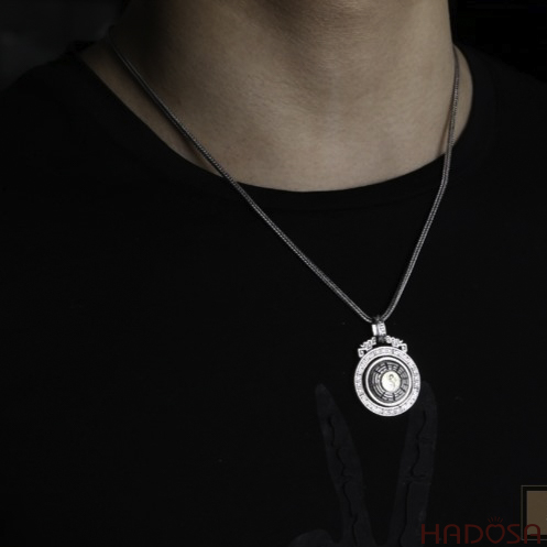 Mặt dây chuyền bạc nam Càn Khôn Bát Quái