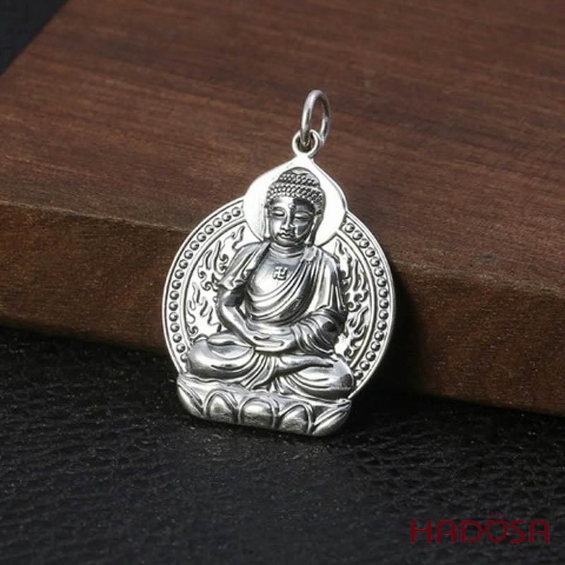 Mặt dây chuyền bạc Phật A Di Đà (Tuất, Hợi)