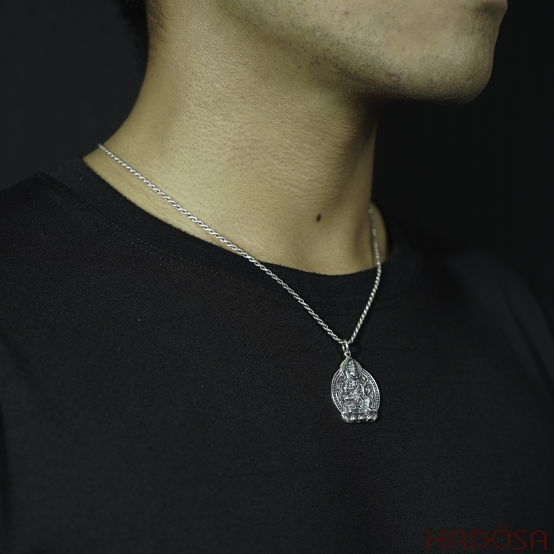 Mặt dây chuyền bạc Phật Vân Thù Bồ Tát (Mão)