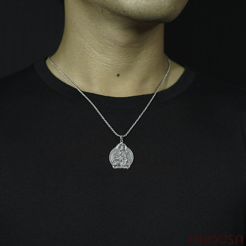 Mặt dây chuyền bạc Phật Vân Thù Bồ Tát (Mão)