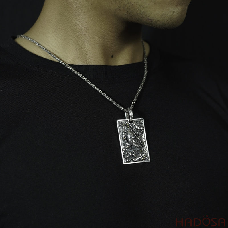 Mặt dây chuyền bạc Thái cá chép liên hoa