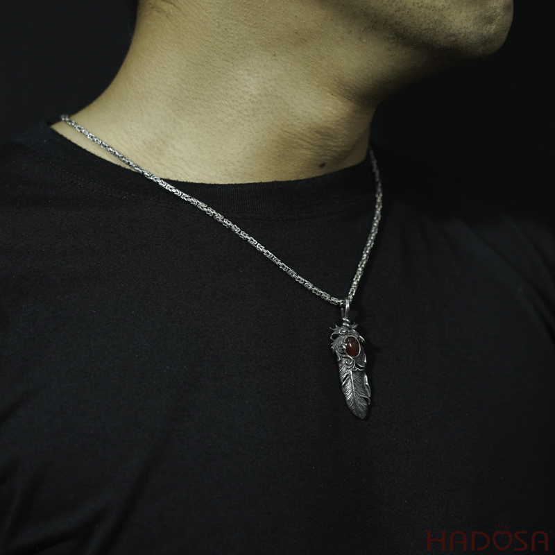 Mặt dây chuyền bạc Thái chiếc lá