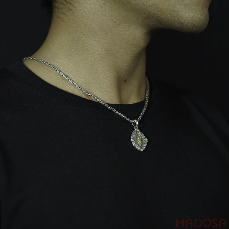 Mặt dây chuyền bạc Thái Đức Mẹ 30x22mm