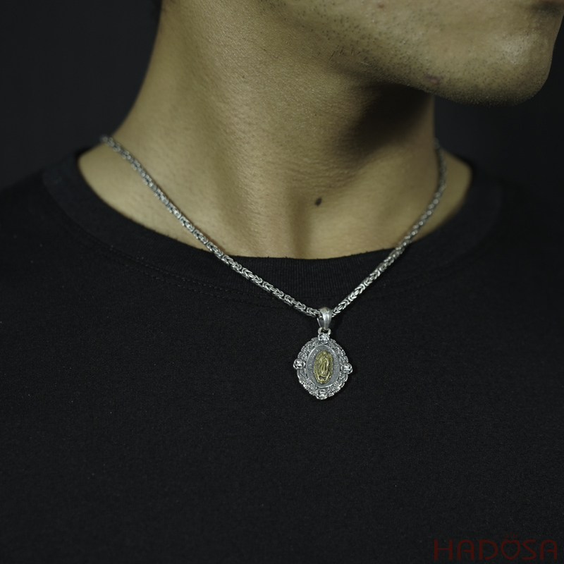 Mặt dây chuyền bạc Thái Đức Mẹ 30x22mm