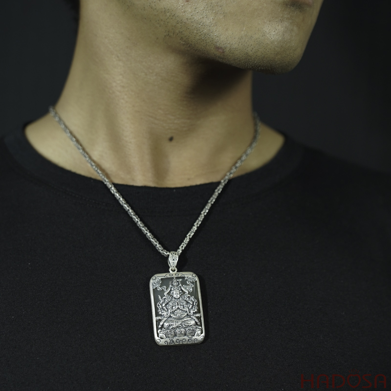 Mặt dây chuyền bạc Thái Phật bản mệnh 12 con giáp