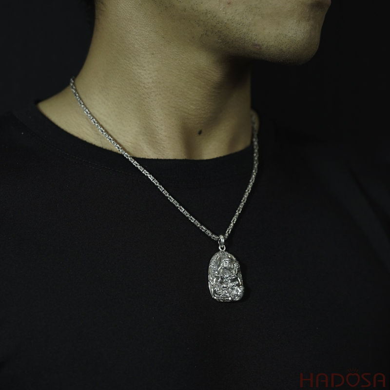 Mặt dây chuyền bạc Thai Phật bản mệnh Phổ Hiền (Thìn - Tỵ)