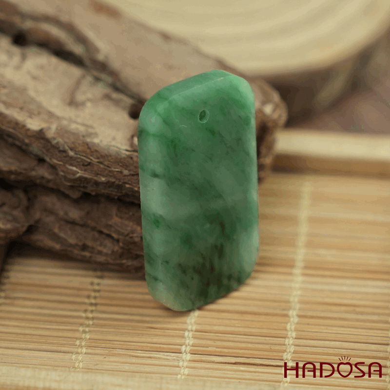 Mặt Cẩm Thạch Vô Sự Bài chữ nhật xanh lý 35x18x4mm