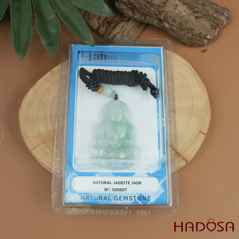 Phật Quan Âm Ngọc Cẩm Thạch A Nếp Chủng 53x33mm