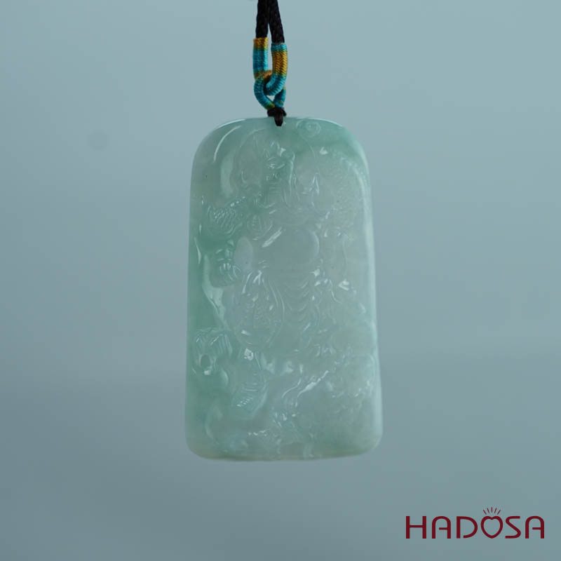 Mặt dây chuyền Cẩm Thạch A Quan Vân Trường 66*38*6mm